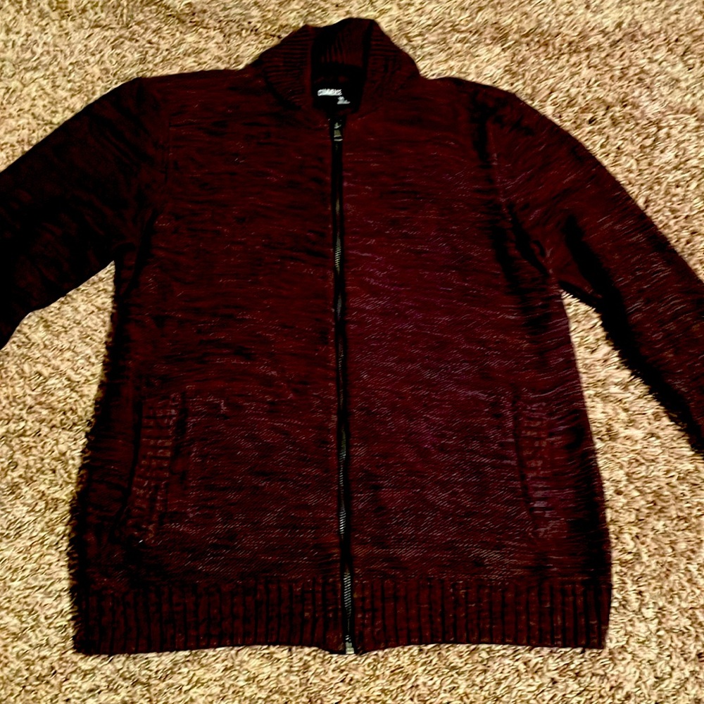 Commerce men’s cardigan sweater zip up.